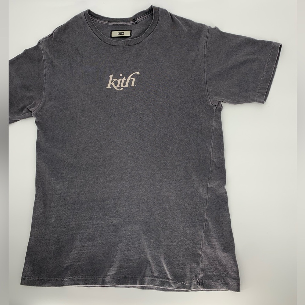 KITH Pigment Dyed Swash Logo Tee, Shark - Sz L - Picture 5 of 16